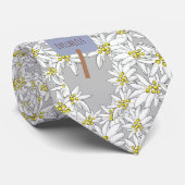 Edelweiss HandGezeichnet Alpen Wildblume Muster Bo Krawatte (Gerollt)