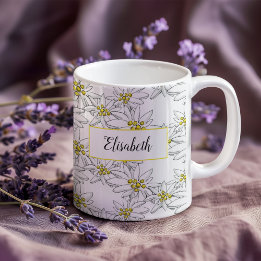 Edelweiss HandIllustrierte Personalisierte Wasserf Kaffeetasse
