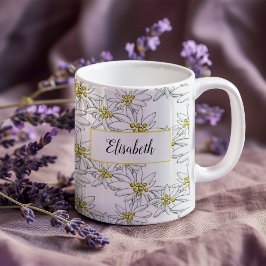 Edelweiss HandIllustrierte Personalisierte Wasserf Kaffeetasse