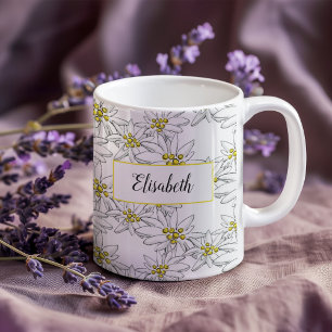 Edelweiss HandIllustrierte Personalisierte Wasserf Kaffeetasse