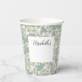 Edelweiss HandIllustrierte Personalisierte Wasserf Pappbecher (Rückseite)