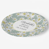 Edelweiss HandIllustrierte Personalisierte Wasserf Pappteller (Schrägansicht)