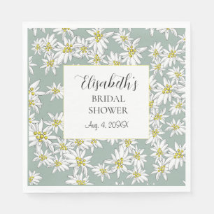 Edelweiss HandIllustrierte Personalisierte Wasserf Serviette