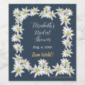 Edelweiss HandIllustriertes deutsches Brautparty Weinetikett (Einzelnes Label)