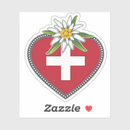 Edelweiss Heart Schweizer Flagge Die Aufkleber sch