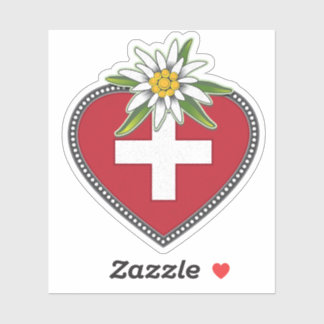 Edelweiss Heart Schweizer Flagge Die Aufkleber sch