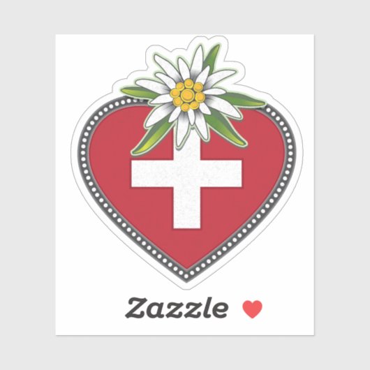 Edelweiss Heart Schweizer Flagge Die Aufkleber sch (Blatt)