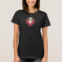 Edelweiss Heart Swiss Flag T - Shirt