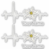 Edelweiss Heartbeat Oktoberfest Vintag Souvenir Aufkleber (Vorderseite)