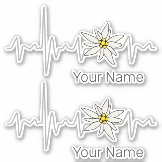 Edelweiss Heartbeat Oktoberfest Vintag Souvenir Aufkleber (Vorderseite)