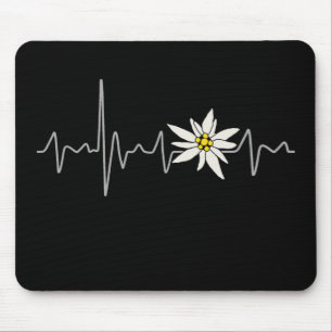 Edelweiss Herzschlag für Berg- und Wanderfreund Mousepad