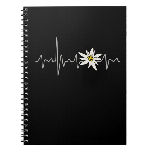 Edelweiss Herzschlag für Berg- und Wanderfreund Notizblock (Vorderseite)