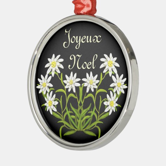 Edelweiss Joyeux Weihnachten-Verzierung Ornament Aus Metall (Links)