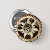 Edelweiss mit Knochenkarve Button (Vorne & Hinten)