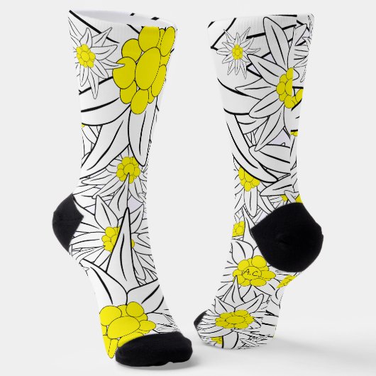Edelweiss Muster Crew Socks Socken (Gewinkelt)