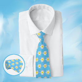 Edelweiss Muster Light Blue Neck Tie Krawatte