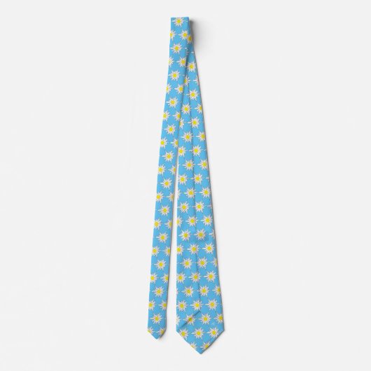 Edelweiss Muster Light Blue Neck Tie Krawatte (Rückseite)