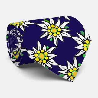 Edelweiß on dark blue, for Bavaria fans Krawatte