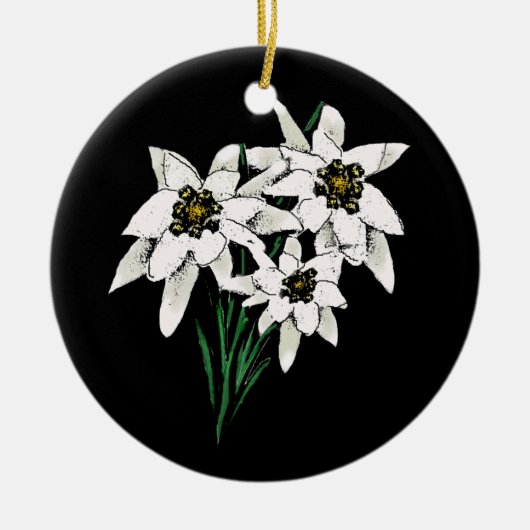 Edelweiss-Ornament Keramik Ornament (Vorne)
