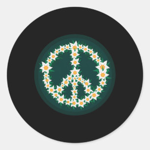 Edelweiss Peace Symbol Alps Edelweiss Fl Runder Aufkleber
