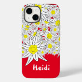 Edelweiss personalisiertes rotes Gehäuse Case-Mate iPhone Hülle (Rückseite)