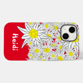 Edelweiss personalisiertes rotes Gehäuse Case-Mate iPhone Hülle (Rückseite (Horizontal))