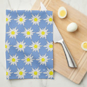 Edelweiss Print Blue Kitchen Handtücher (Viertel Falte)