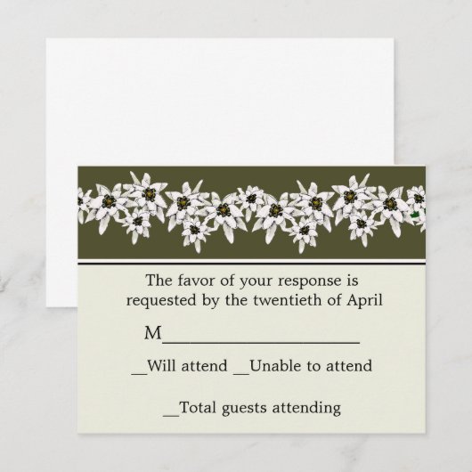 Edelweiss RSVP Card (Vorne/Hinten)
