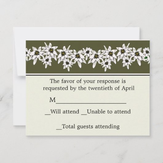 Edelweiss RSVP Card Karte (Vorderseite)