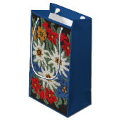 Edelweiss Schweizer alpine Blume Kleine Geschenktüte (Rückseite Schrägansicht)