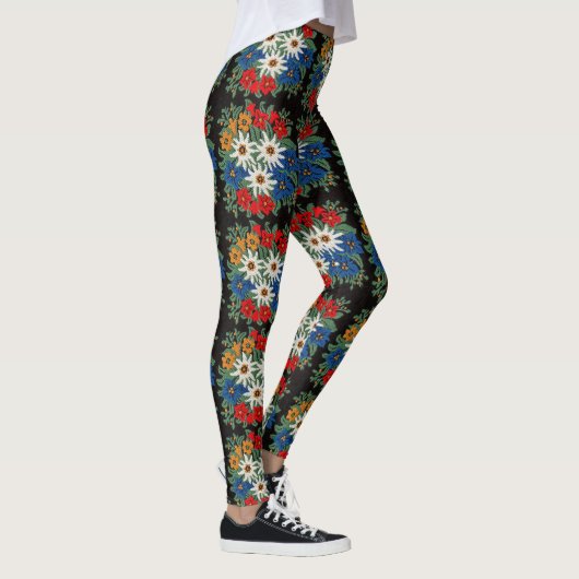 Edelweiss Schweizer alpine Blume Leggings (Rechts)