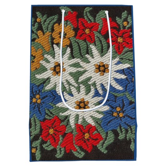 Edelweiss Schweizer alpine Blume Mittlere Geschenktüte (Rückseite)