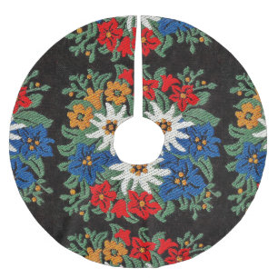 Edelweiss Schweizer alpine Blume Polyester Weihnachtsbaumdecke