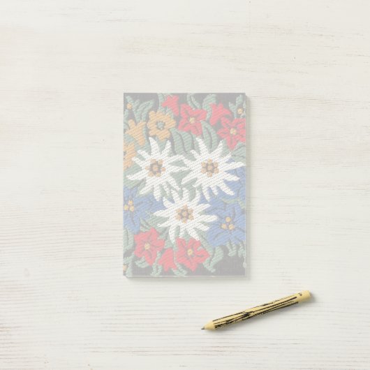 Edelweiss Schweizer alpine Blume Post-it Klebezettel (Auf Schreibtisch)