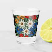 Edelweiss Schweizer alpine Blume Schnapsglas (Vorderseite)