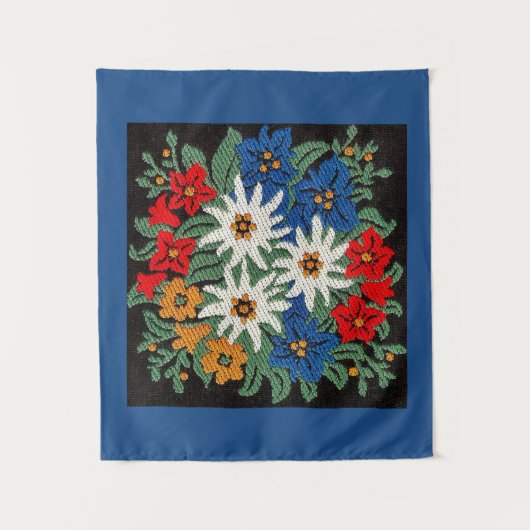 Edelweiss Schweizer alpine Blume Wandteppich (Vorderseite)