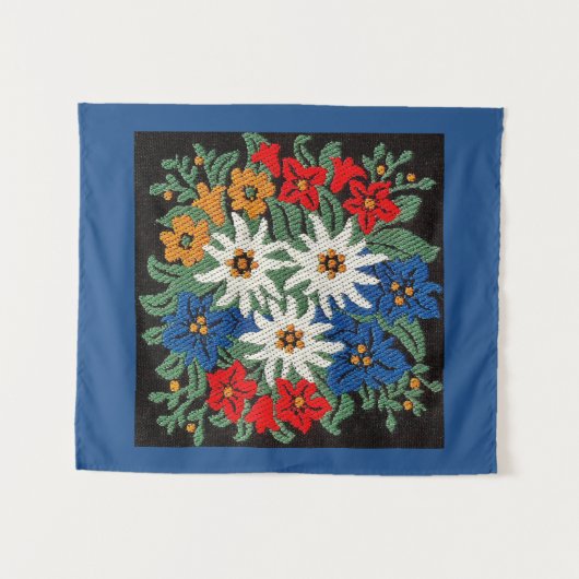 Edelweiss Schweizer alpine Blume Wandteppich (Vorderseite (Horizontal))