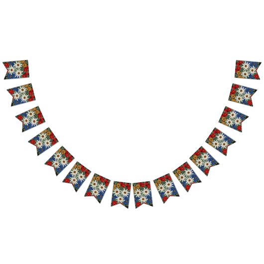 Edelweiss Schweizer alpine Blume Wimpelkette (Alle)