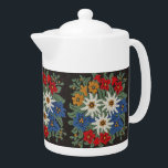 Edelweiss Schweizer Blume<br><div class="desc">Ein Blumenbild mit einem Nadelbild von Edelweiss Blume aus Europa auf Ihrem Produkt. Blau, Rot, Gelb und Weiß. Leontopodium alpinum aus der Schweiz, Deutschland und Österreich.</div>