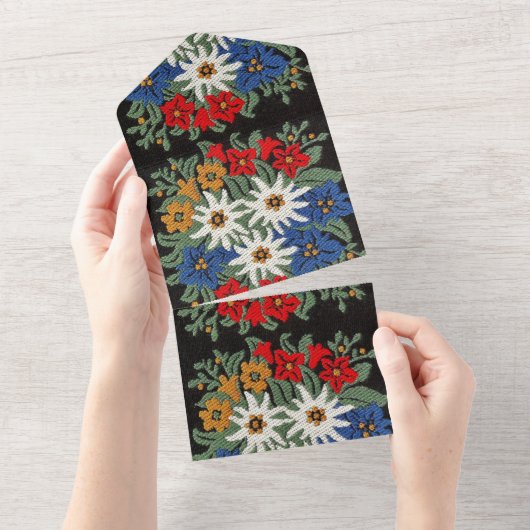 Edelweiss Schweizer Blume All In One Einladung (Abreißen)