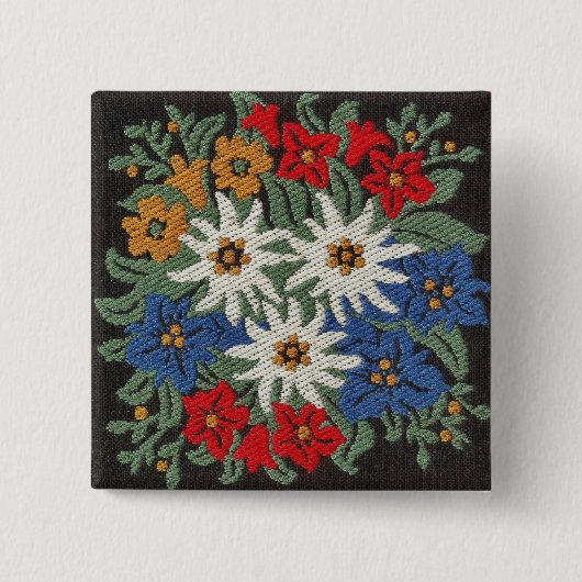 Edelweiss Schweizer Blume Button (Vorderseite)