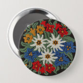 Edelweiss Schweizer Blume Button (Vorne & Hinten)