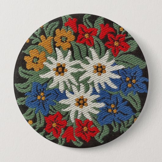 Edelweiss Schweizer Blume Button (Vorderseite)