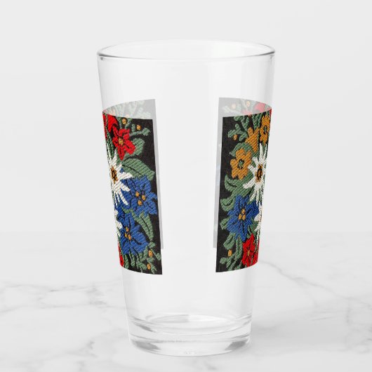 Edelweiss Schweizer Blume Glas (Links)