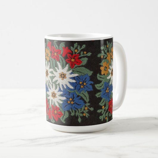 Edelweiss Schweizer Blume Kaffeetasse (VorderseiteRechts)