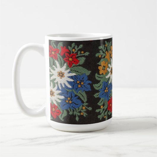 Edelweiss Schweizer Blume Kaffeetasse (Links)
