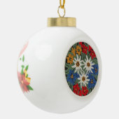 Edelweiss Schweizer Blume Keramik Kugel-Ornament (Links)