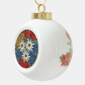 Edelweiss Schweizer Blume Keramik Kugel-Ornament (Rechts)