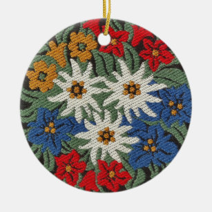 Edelweiss Schweizer Blume Keramikornament