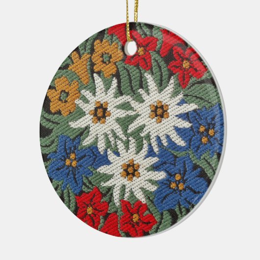 Edelweiss Schweizer Blume Keramikornament (Links)